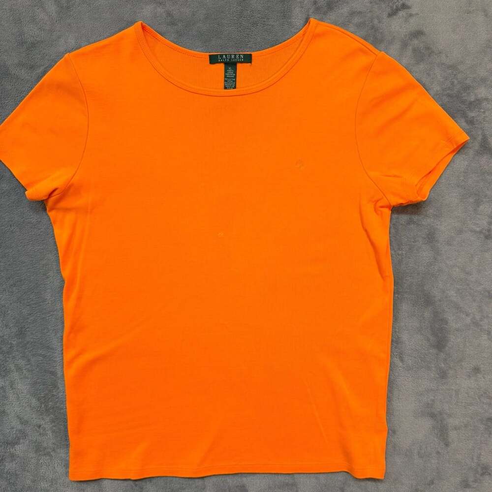 XL Lauren Ralph Lauren T-Shirt Size XL Orange Cotton Tee